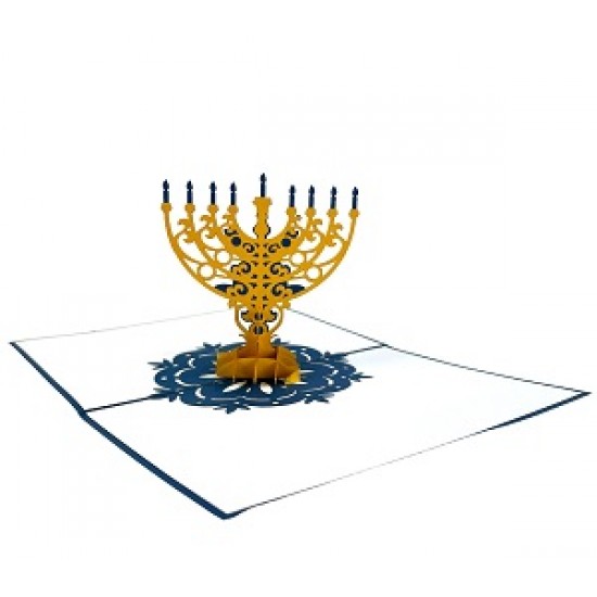 Handmade 3D pop up card Hanukkah Jewish Festival Chanukah blank card celebrations card