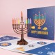 Handmade 3D Pop Up Card Happy Hanukkah Jewish Festival Greeting Celebrations Card