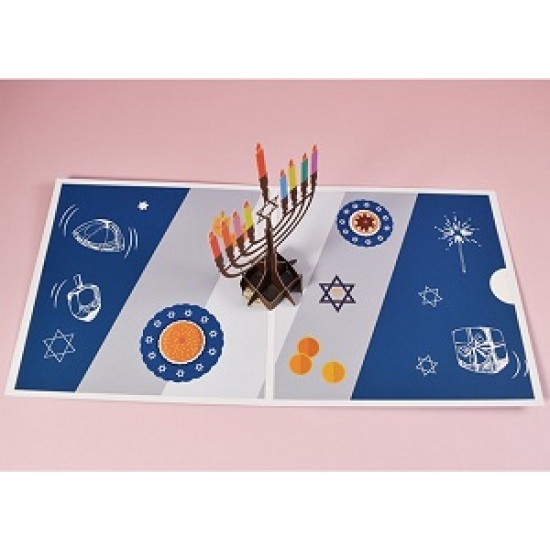 Handmade 3D Pop Up Card Happy Hanukkah Jewish Festival Greeting Celebrations Card