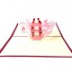 Handmade 3D Pop up Card Red Lover Couple Pink Heart Birthday Valentine's Day Engagement Wedding Anniversary Love Celebrations