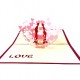 Handmade 3D Pop up Card Red Lover Couple Pink Heart Birthday Valentine's Day Engagement Wedding Anniversary Love Celebrations