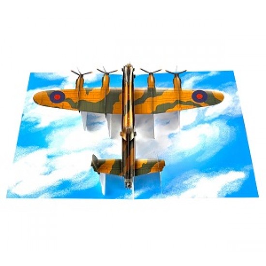 Handmade 3D Pop Up Card Lancaster Bomber Birthday Wedding Anniversary Valentine's Day Father's Day Pass Pilot Exam Celebrations