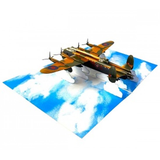 Handmade 3D Pop Up Card Lancaster Bomber Birthday Wedding Anniversary Valentine's Day Father's Day Pass Pilot Exam Celebrations