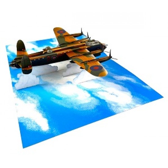 Handmade 3D Pop Up Card Lancaster Bomber Birthday Wedding Anniversary Valentine's Day Father's Day Pass Pilot Exam Celebrations