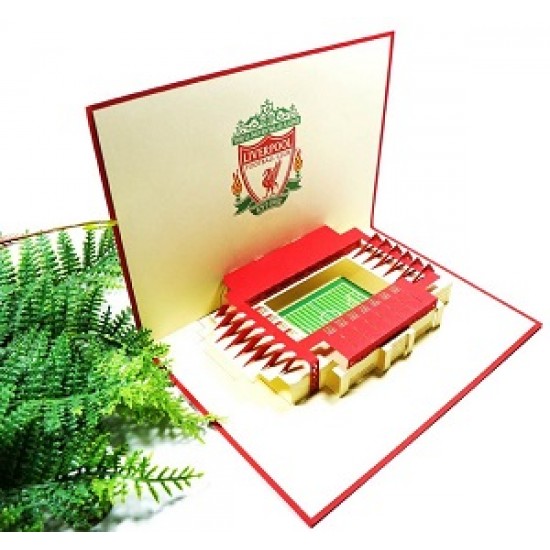 Handmade 3D Pop Up Card Liverpool Football Stadium Birthday, Valentine's day, Father's Day, Wedding Anniversary, Graduation, Christmas Love Friendship Celebrations Card