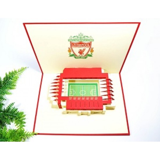 Handmade 3D Pop Up Card Liverpool Football Stadium Birthday, Valentine's day, Father's Day, Wedding Anniversary, Graduation, Christmas Love Friendship Celebrations Card