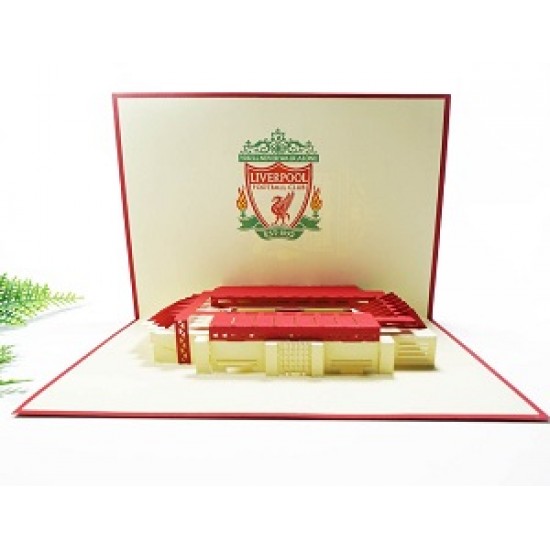 Handmade 3D Pop Up Card Liverpool Football Stadium Birthday, Valentine's day, Father's Day, Wedding Anniversary, Graduation, Christmas Love Friendship Celebrations Card