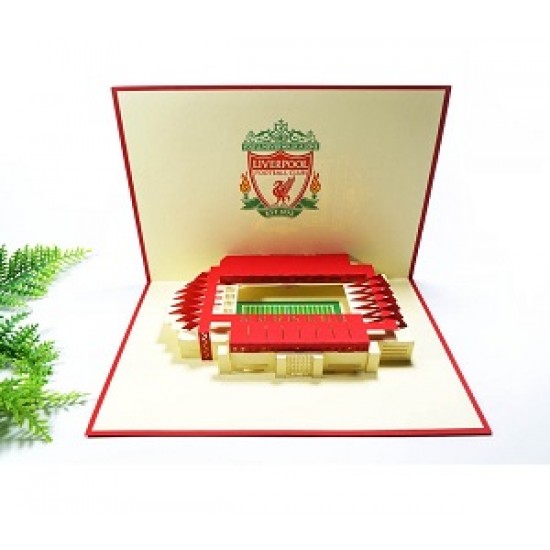 Handmade 3D Pop Up Card Liverpool Football Stadium Birthday, Valentine's day, Father's Day, Wedding Anniversary, Graduation, Christmas Love Friendship Celebrations Card