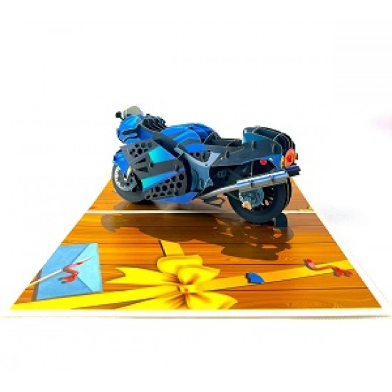 Handmade 3D Pop Up Card Motorbike Motorcycle Super Bike Birthday Valentine's Day Father's Day Graduation Wedding Anniversary Leaving Hobby Racing Blank Celebrations