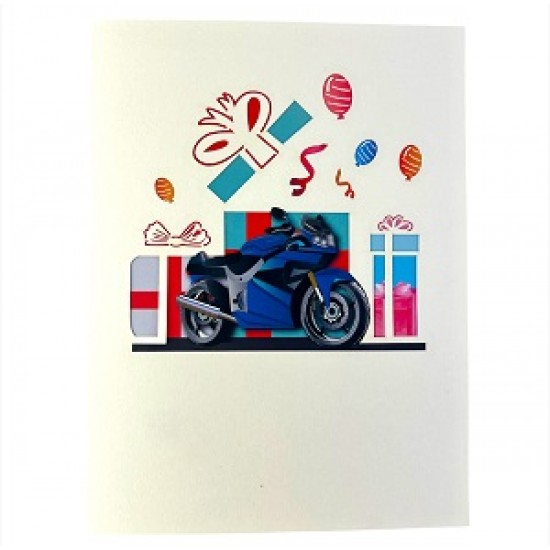 Handmade 3D Pop Up Card Motorbike Motorcycle Super Bike Birthday Valentine's Day Father's Day Graduation Wedding Anniversary Leaving Hobby Racing Blank Celebrations