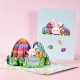 Handmade 3D Pop Up Card Rabbit Colourful Egg Birthday Easter Religious Celebrations