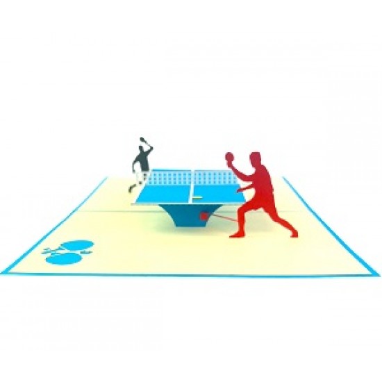 Handmade 3D Pop Up Card Ping Pong Table Tennis Birthday Father's Day Valentine's Day Anniversary Love Friendship Blank Celebrations Card