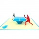 Handmade 3D Pop Up Card Ping Pong Table Tennis Birthday Father's Day Valentine's Day Anniversary Love Friendship Blank Celebrations Card