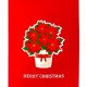 Handmade 3D Pop Up Card Poinsettia Flower Christmas Card Merry Christmas Xmas Gift Decoration Ornament Celebrations Blank 