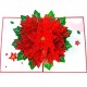 Handmade 3D Pop Up Card Poinsettia Flower Christmas Card Merry Christmas Xmas Gift Decoration Ornament Celebrations Blank 