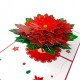 Handmade 3D Pop Up Card Poinsettia Flower Christmas Card Merry Christmas Xmas Gift Decoration Ornament Celebrations Blank 