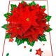 Handmade 3D Pop Up Card Poinsettia Flower Christmas Card Merry Christmas Xmas Gift Decoration Ornament Celebrations Blank 