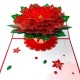 Handmade 3D Pop Up Card Poinsettia Flower Christmas Card Merry Christmas Xmas Gift Decoration Ornament Celebrations Blank 