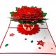 Handmade 3D Pop Up Card Poinsettia Flower Christmas Card Merry Christmas Xmas Gift Decoration Ornament Celebrations Blank 