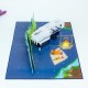 Handmade 3D Pop Up Card Recreational Vehicle Birthday Father's Day Wedding Anniversary Valentine's Day Graduation Retirement Outdoor Camping Blank Card