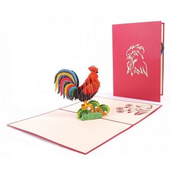 Handmade 3D Pop Up Card Rooster Birthday Mother's Day Father's Day Wedding Anniversary Valentine's Day New Pet