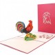 Handmade 3D Pop Up Card Rooster Birthday Mother's Day Father's Day Wedding Anniversary Valentine's Day New Pet