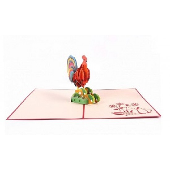 Handmade 3D Pop Up Card Rooster Birthday Mother's Day Father's Day Wedding Anniversary Valentine's Day New Pet