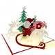 Handmade 3D Pop Up Christmas Card Merry Xmas Santa Claus Reindeer Gift Sledge Tree blank seasonal greetings celebrations card gift for friend and family