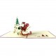 Handmade 3D Pop Up Christmas Card Merry Xmas Santa Claus Reindeer Gift Sledge Tree blank seasonal greetings celebrations card gift for friend and family