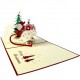 Handmade 3D Pop Up Christmas Card Merry Xmas Santa Claus Reindeer Gift Sledge Tree blank seasonal greetings celebrations card gift for friend and family