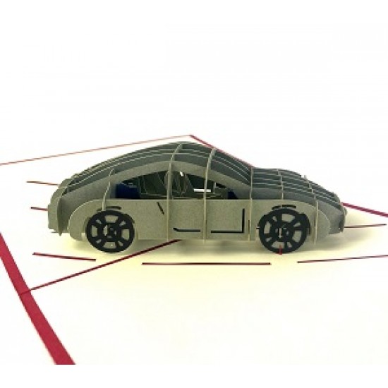 Handmade 3D Pop Up Card Sport Car Birthday, Valentine's Day, Father's Day, Wedding Anniversary, Graduation, Blank Celebrations Card