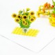 Handmade 3D Pop Up Card Sunflower Flower Vase Birthday Mother's Day Wedding Anniversary Valentine's Day Thank you New Home Best Wishes Love Friendship Retirement Leaving Blank Card