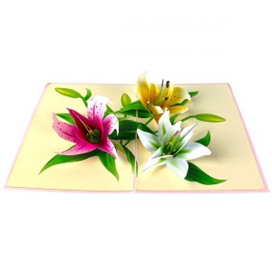 Handmade 3d Pop Up Card Water Lily Birthday Wedding Anniversary Valentine's Day Engagement Mother's Day Thank You Sympathy Get Well Greetings Gifts