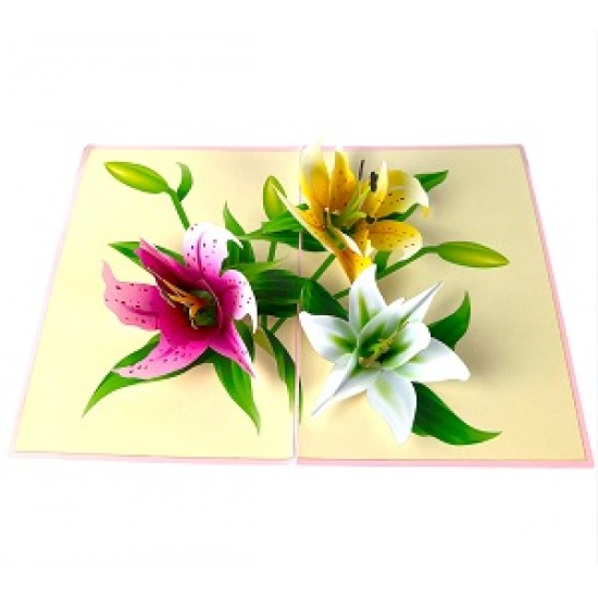 Handmade 3d Pop Up Card Water Lily Birthday Wedding Anniversary Valentine's Day Engagement Mother's Day Thank You Sympathy Get Well Greetings Gifts