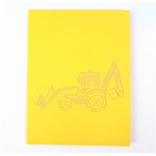 Handmade 3D Pop Up Card Excavator Tractor Birthday Father's Day Anniversary Valentine's Day Blank Greetings