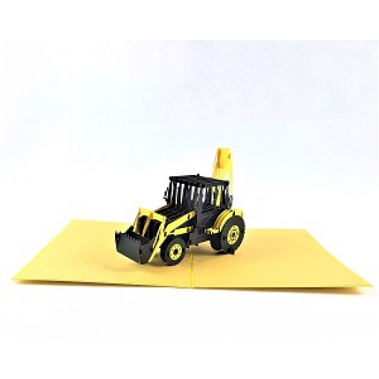 Handmade 3D Pop Up Card Excavator Tractor Birthday Father's Day Anniversary Valentine's Day Blank Greetings