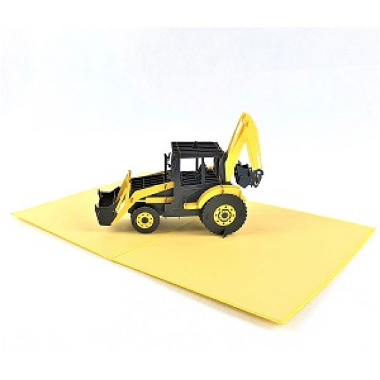 Handmade 3D Pop Up Card Excavator Tractor Birthday Father's Day Anniversary Valentine's Day Blank Greetings