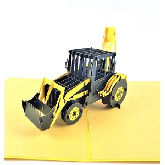 Handmade 3D Pop Up Card Excavator Tractor Birthday Father's Day Anniversary Valentine's Day Blank Greetings