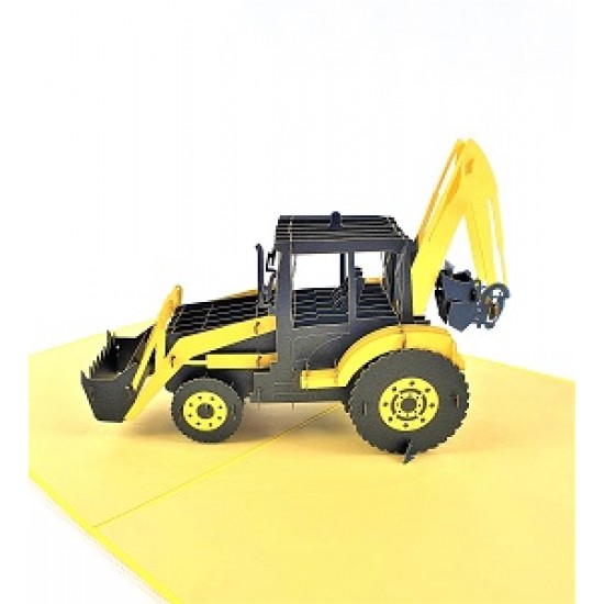 Handmade 3D Pop Up Card Excavator Tractor Birthday Father's Day Anniversary Valentine's Day Blank Greetings