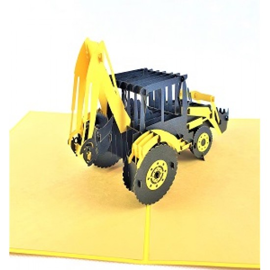 Handmade 3D Pop Up Card Excavator Tractor Birthday Father's Day Anniversary Valentine's Day Blank Greetings