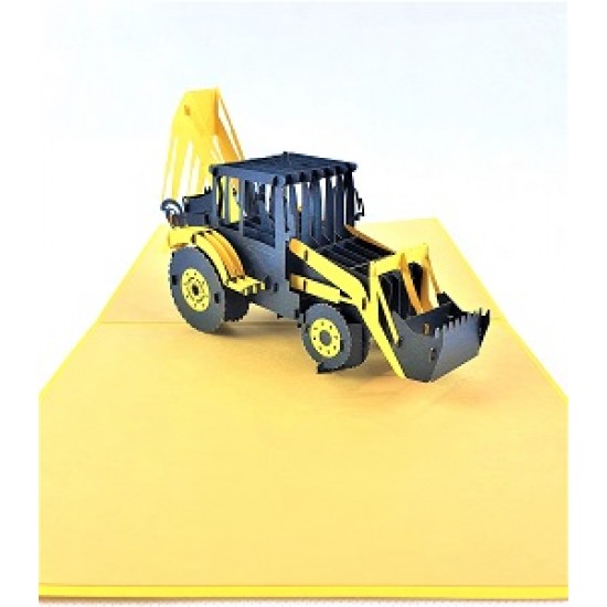 Handmade 3D Pop Up Card Excavator Tractor Birthday Father's Day Anniversary Valentine's Day Blank Greetings