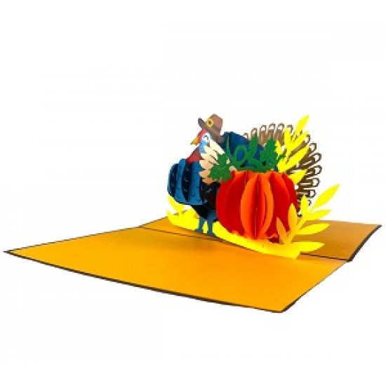 Handmade 3D Pop Up Card Turkey Thanksgiving Christmas seasonal greetings blank card celebrations card