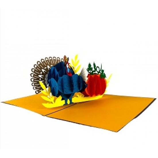 Handmade 3D Pop Up Card Turkey Thanksgiving Christmas seasonal greetings blank card celebrations card