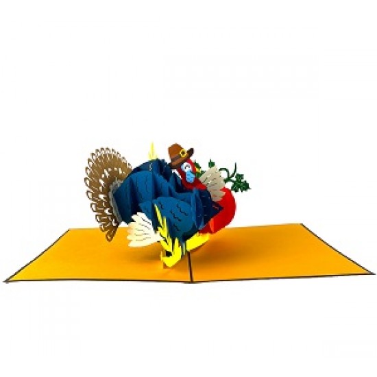 Handmade 3D Pop Up Card Turkey Thanksgiving Christmas seasonal greetings blank card celebrations card