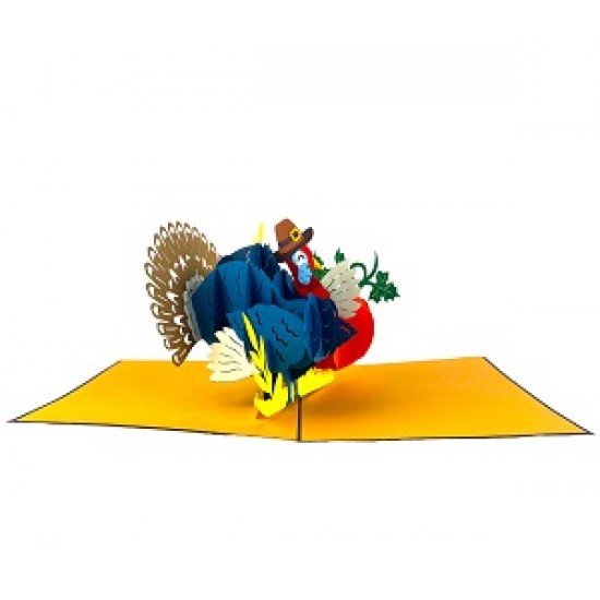 Handmade 3D Pop Up Card Turkey Thanksgiving Christmas seasonal greetings blank card celebrations card