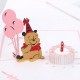 Handmade 3D Pop Up Card Winnie the Pooh Happy Birthday cake candle balloon Cartoon card for kids child son daughter granddaughter grandson