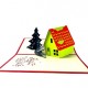 Handmade 3D Pop up Christmas Card Merry Xmas Happy New Year Tree Farmhouse Cottage Seasonal Greeting Celebrations Card