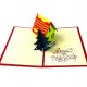 Handmade 3D Pop up Christmas Card Merry Xmas Happy New Year Tree Farmhouse Cottage Seasonal Greeting Celebrations Card