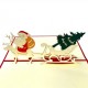 Handmade 3D Pop Up Xmas Card Merry Christmas Santa Claus Reindeer Sledge Gift Tree Seasonal Greetings Celebrations Card