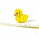 Handmade 3D Pop Up Card Yellow Duck Birthday Wedding Anniversary Valentine's Day Mother's Day New Pet Blank Celebrations.